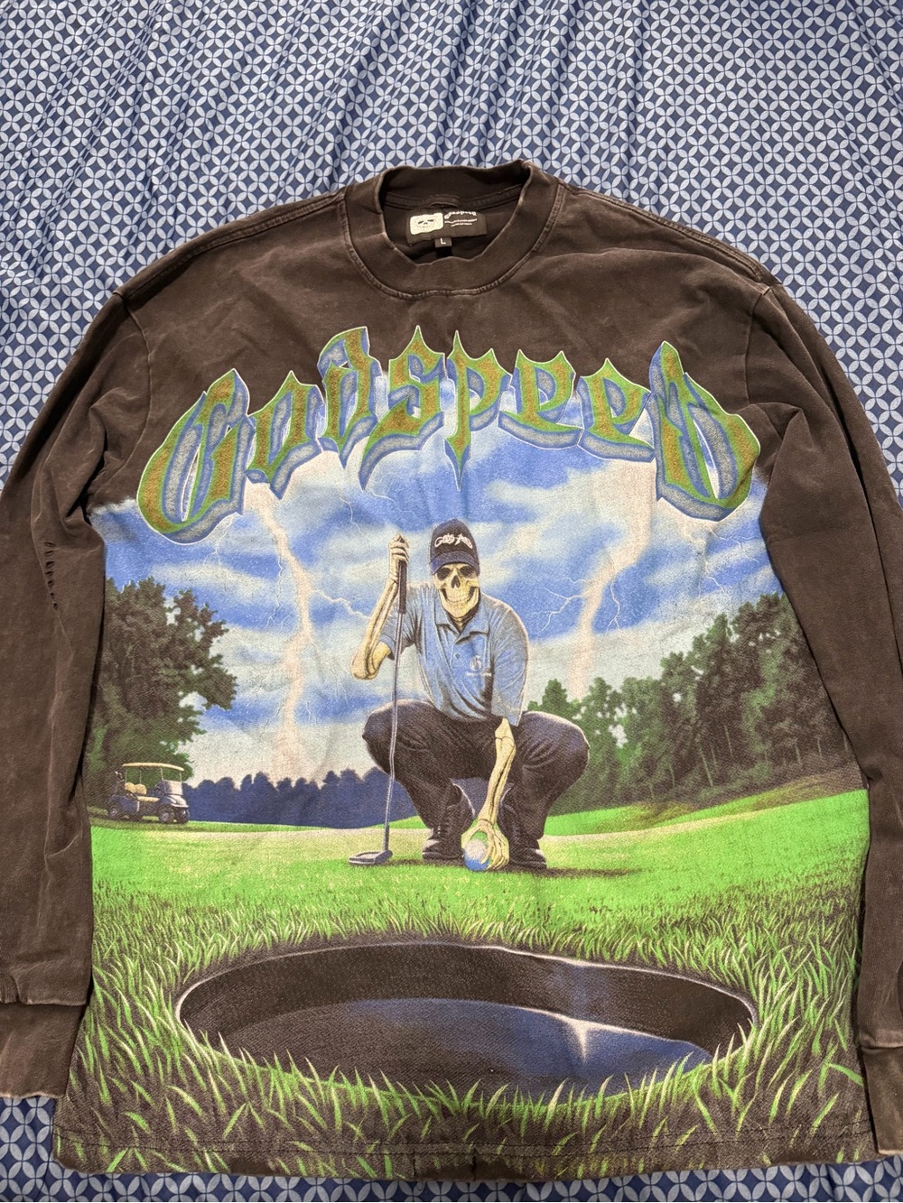 Graphic Long-Sleeve golfer skeleton